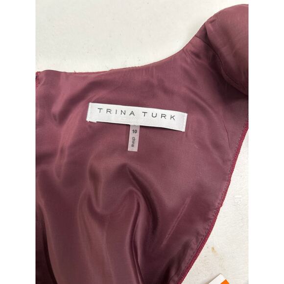 Trina Turk Petit Rouge Sheath Minidress in Bryant Park Bordeaux. Size 10. NWOT - Picture 7 of 9